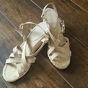 Adorable Ralph Lauren Strappy Wedges Sandals